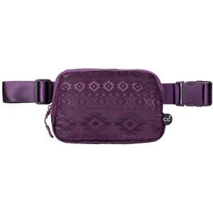imageCC Belt Bag for Women Crossbody Fanny Pack with Adjustable Strap  Fashion Waist Pack Gifts BG4253 WhiteAztec Pattern  plum