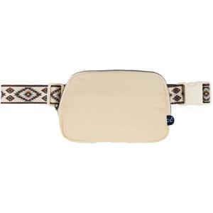 imageCC Belt Bag for Women Crossbody Fanny Pack with Adjustable Strap  Fashion Waist Pack Gifts BG4253 WhiteAztec StrapBeige