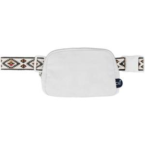 imageCC Belt Bag for Women Crossbody Fanny Pack with Adjustable Strap  Fashion Waist Pack Gifts BG4253 WhiteAztec StrapWhite