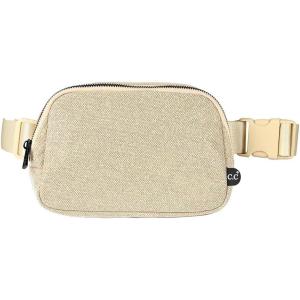 imageCC Belt Bag for Women Crossbody Fanny Pack with Adjustable Strap  Fashion Waist Pack Gifts BG4253 WhiteGlitterChampagne