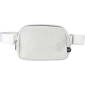 imageCC Belt Bag for Women Crossbody Fanny Pack with Adjustable Strap  Fashion Waist Pack Gifts BG4253 WhiteGlitterSilver