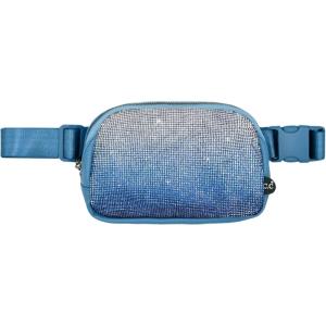 imageCC Belt Bag for Women Crossbody Fanny Pack with Adjustable Strap  Fashion Waist Pack Gifts BG4253 WhiteOmbre Rhinestone  Blue