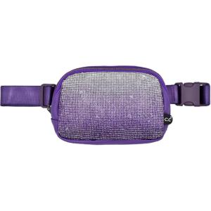 imageCC Belt Bag for Women Crossbody Fanny Pack with Adjustable Strap  Fashion Waist Pack Gifts BG4253 WhiteOmbre Rhinestone  Purple