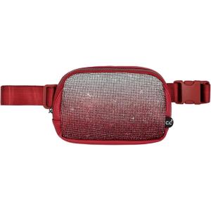 imageCC Belt Bag for Women Crossbody Fanny Pack with Adjustable Strap  Fashion Waist Pack Gifts BG4253 WhiteOmbre Rhinestone  Wine