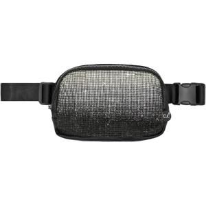 imageCC Belt Bag for Women Crossbody Fanny Pack with Adjustable Strap  Fashion Waist Pack Gifts BG4253 WhiteOmbre Rhinestone  black