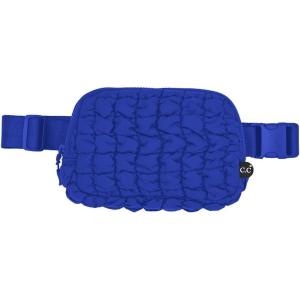 imageCC Belt Bag for Women Crossbody Fanny Pack with Adjustable Strap  Fashion Waist Pack Gifts BG4253 WhitePaddedCobalt Blue