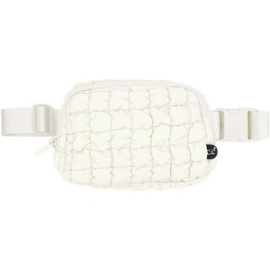 imageCC Belt Bag for Women Crossbody Fanny Pack with Adjustable Strap  Fashion Waist Pack Gifts BG4253 WhitePaddedIvory