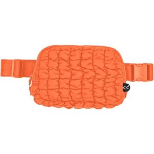 imageCC Belt Bag for Women Crossbody Fanny Pack with Adjustable Strap  Fashion Waist Pack Gifts BG4253 WhitePaddedOrange
