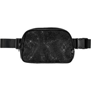 imageCC Belt Bag for Women Crossbody Fanny Pack with Adjustable Strap  Fashion Waist Pack Gifts BG4253 WhiteRhinestone  Black
