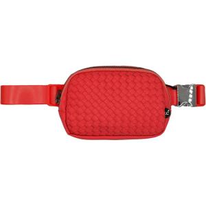 imageCC Belt Bag for Women Crossbody Fanny Pack with Adjustable Strap  Fashion Waist Pack Gifts BG4253 WhiteVegan Leather Woven  Red