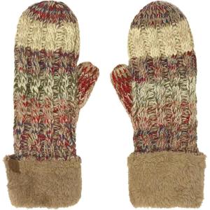 imageCC CC Super Thick Fuzzy Fleeced Lined Warm Winter Knitted Mittens GlovesMix Beige