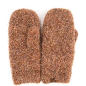 imageCC CC Super Thick Fuzzy Fleeced Lined Warm Winter Knitted Mittens GlovesRecycled Non Lined Boucle Rust