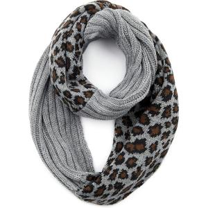 imageCC CC Winter Soft Matching Unisex Chunky Knit Cowl Loop Infinity Scarf1 LeopardLt Mel Grey