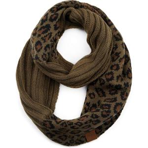 imageCC CC Winter Soft Matching Unisex Chunky Knit Cowl Loop Infinity Scarf1 LeopardNew Olive