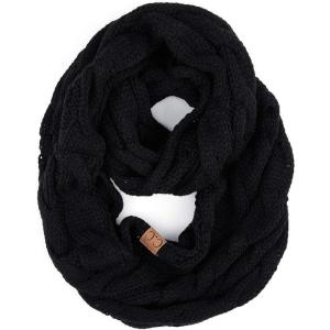 imageCC CC Winter Soft Matching Unisex Chunky Knit Cowl Loop Infinity ScarfBlack