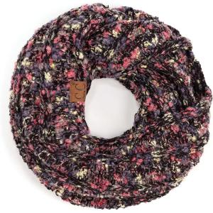 imageCC CC Winter Soft Matching Unisex Chunky Knit Cowl Loop Infinity ScarfBlackmulti