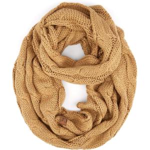 imageCC CC Winter Soft Matching Unisex Chunky Knit Cowl Loop Infinity ScarfCamel