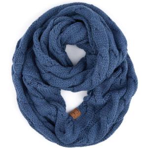 imageCC CC Winter Soft Matching Unisex Chunky Knit Cowl Loop Infinity ScarfDkdenimcc