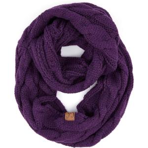 imageCC CC Winter Soft Matching Unisex Chunky Knit Cowl Loop Infinity ScarfDkpurple