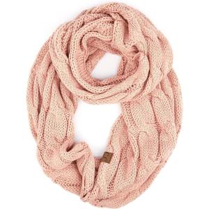 imageCC CC Winter Soft Matching Unisex Chunky Knit Cowl Loop Infinity ScarfIndi Pinkcc