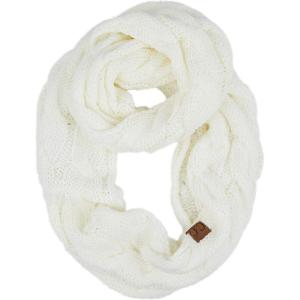 imageCC CC Winter Soft Matching Unisex Chunky Knit Cowl Loop Infinity ScarfIvorycc