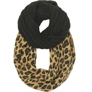 imageCC CC Winter Soft Matching Unisex Chunky Knit Cowl Loop Infinity ScarfLeopard Black