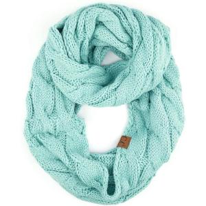 imageCC CC Winter Soft Matching Unisex Chunky Knit Cowl Loop Infinity ScarfMint Amazon