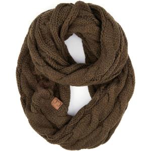 imageCC CC Winter Soft Matching Unisex Chunky Knit Cowl Loop Infinity ScarfNew Olive