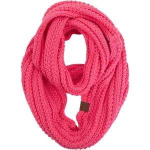 imageCC CC Winter Soft Matching Unisex Chunky Knit Cowl Loop Infinity ScarfRibbed Solid New Cd Pink