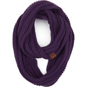 imageCC CC Winter Soft Matching Unisex Chunky Knit Cowl Loop Infinity ScarfRibbed Solid Purple