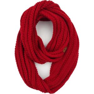 imageCC CC Winter Soft Matching Unisex Chunky Knit Cowl Loop Infinity ScarfRibbed Solid Red