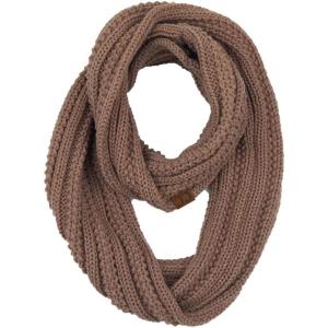 imageCC CC Winter Soft Matching Unisex Chunky Knit Cowl Loop Infinity ScarfRibbed Solid Taupe