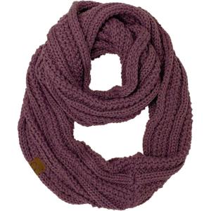imageCC CC Winter Soft Matching Unisex Chunky Knit Cowl Loop Infinity ScarfRibbed Solid Violet