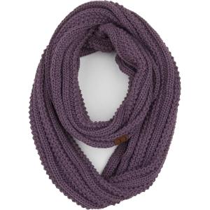 imageCC CC Winter Soft Matching Unisex Chunky Knit Cowl Loop Infinity ScarfRibbed Violet