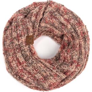 imageCC CC Winter Soft Matching Unisex Chunky Knit Cowl Loop Infinity ScarfRose Multi