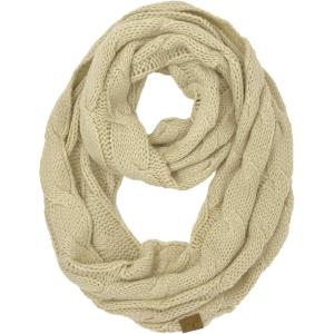 imageCC CC Winter Soft Matching Unisex Chunky Knit Cowl Loop Infinity ScarfSolid Beige