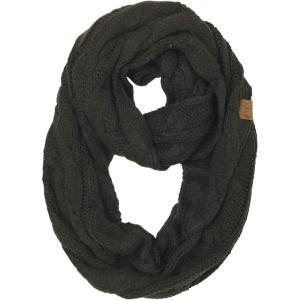 imageCC CC Winter Soft Matching Unisex Chunky Knit Cowl Loop Infinity ScarfSolid Black
