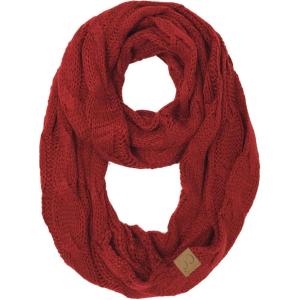 imageCC CC Winter Soft Matching Unisex Chunky Knit Cowl Loop Infinity ScarfSolid Chestnut Red