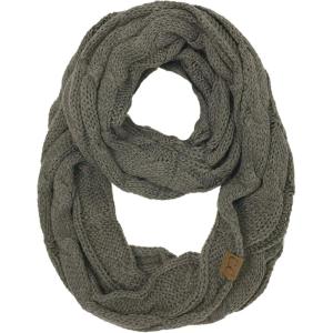 imageCC CC Winter Soft Matching Unisex Chunky Knit Cowl Loop Infinity ScarfSolid Dk Melange Gray