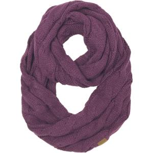 imageCC CC Winter Soft Matching Unisex Chunky Knit Cowl Loop Infinity ScarfSolid Dk Purple