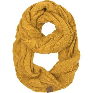 imageCC CC Winter Soft Matching Unisex Chunky Knit Cowl Loop Infinity ScarfSolid Honey Mustard