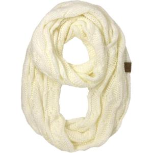 imageCC CC Winter Soft Matching Unisex Chunky Knit Cowl Loop Infinity ScarfSolid Ivory