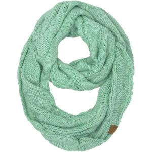 imageCC CC Winter Soft Matching Unisex Chunky Knit Cowl Loop Infinity ScarfSolid Mint
