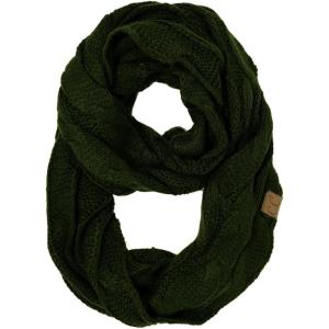 imageCC CC Winter Soft Matching Unisex Chunky Knit Cowl Loop Infinity ScarfSolid Moss