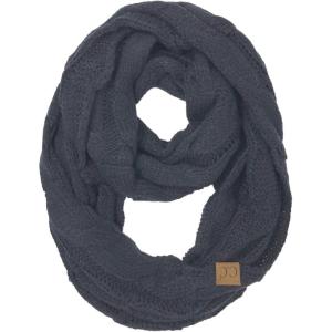 imageCC CC Winter Soft Matching Unisex Chunky Knit Cowl Loop Infinity ScarfSolid Navy