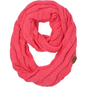 imageCC CC Winter Soft Matching Unisex Chunky Knit Cowl Loop Infinity ScarfSolid New Candy Pink
