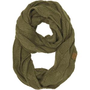 imageCC CC Winter Soft Matching Unisex Chunky Knit Cowl Loop Infinity ScarfSolid New Olive