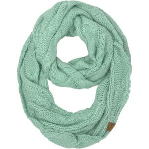 imageCC CC Winter Soft Matching Unisex Chunky Knit Cowl Loop Infinity ScarfSolid Pale Mint