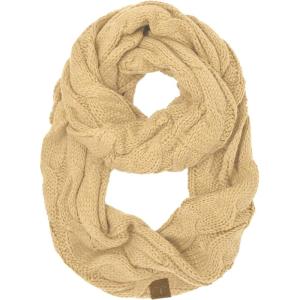 imageCC CC Winter Soft Matching Unisex Chunky Knit Cowl Loop Infinity ScarfSolid Peanut