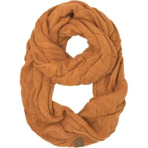 imageCC CC Winter Soft Matching Unisex Chunky Knit Cowl Loop Infinity ScarfSolid Rust